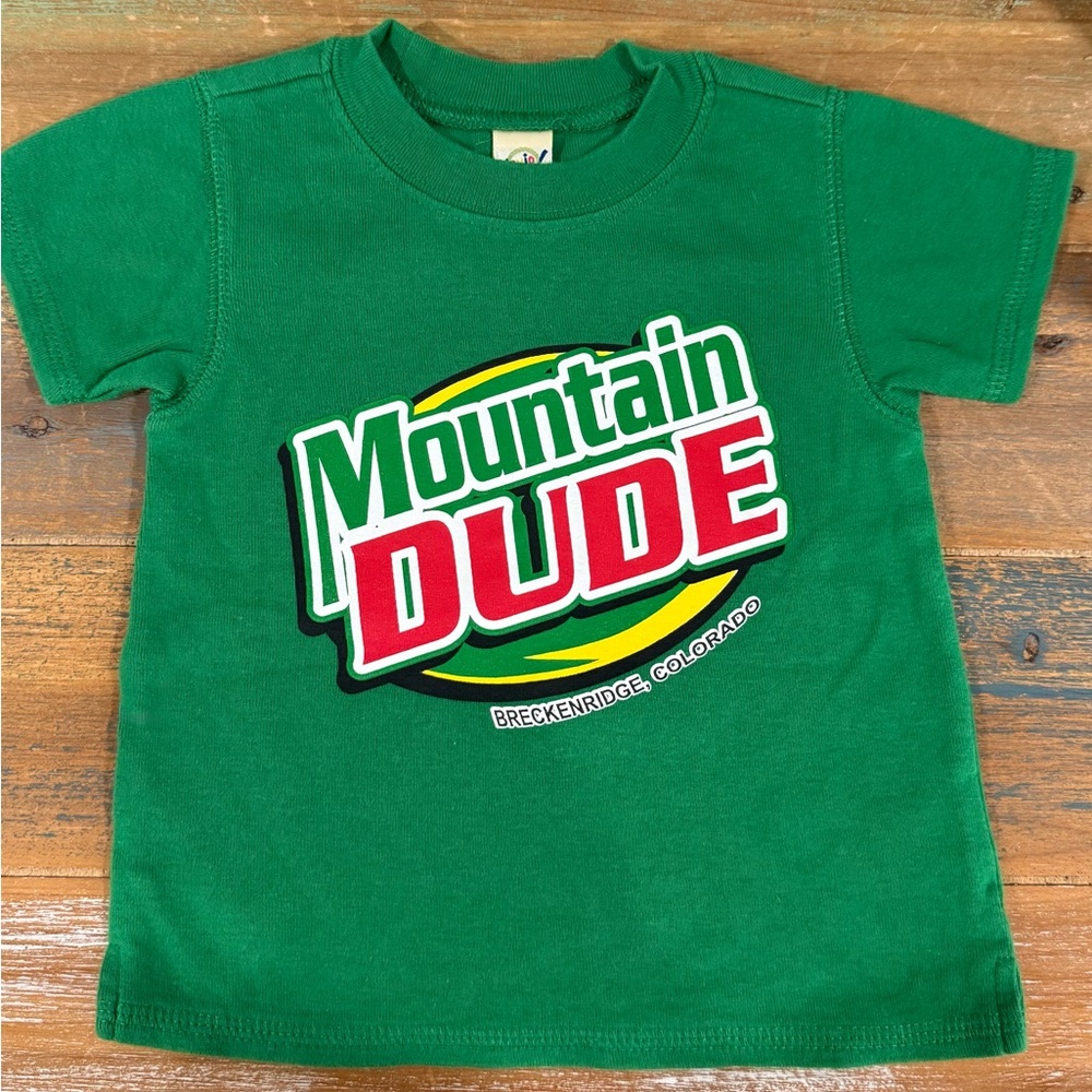 Breckenridge CO Mountain Dude Green Kids T-Shirt 12-Months